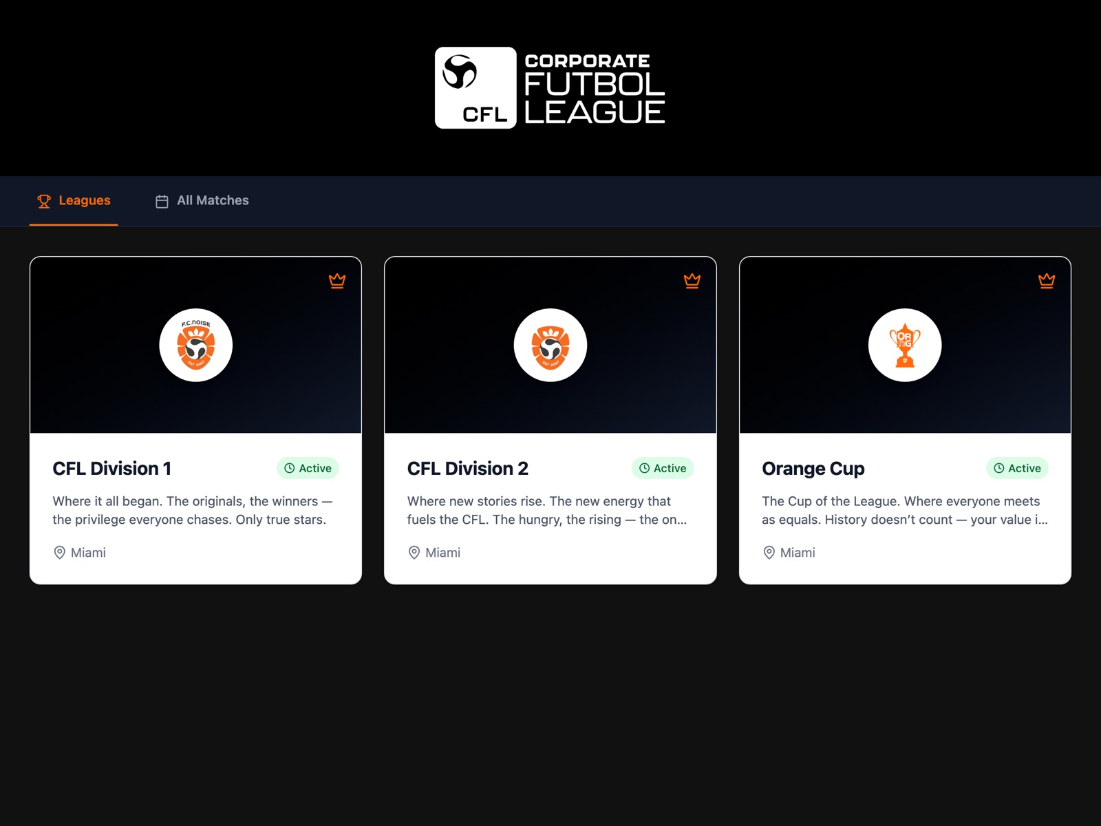 The CFL Hub: live standings and player statistics interface