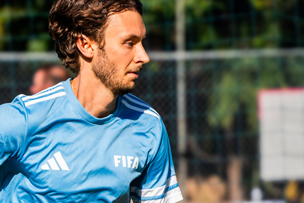 Corporate soccer team in Miami — employees from top companies playing in the CFL